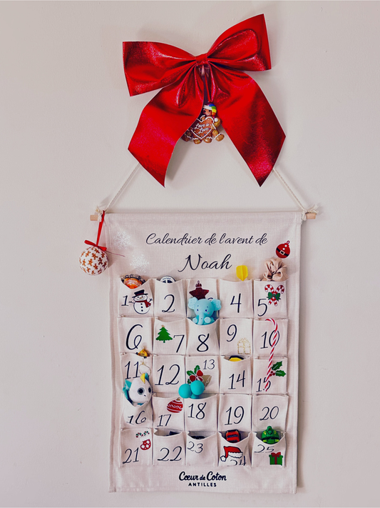 Calendrier de l'avent avec prénom à remplir