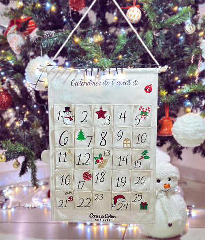 Calendrier de l'avent avec prénom à remplir