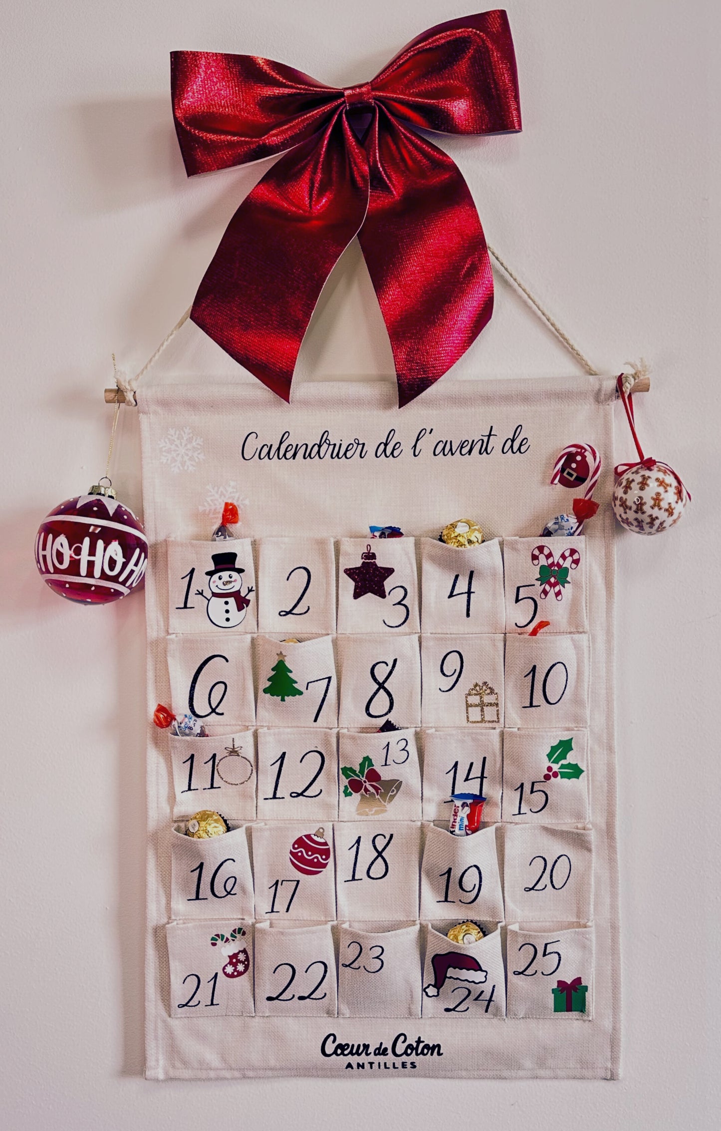 Calendrier de l'avent avec prénom à remplir