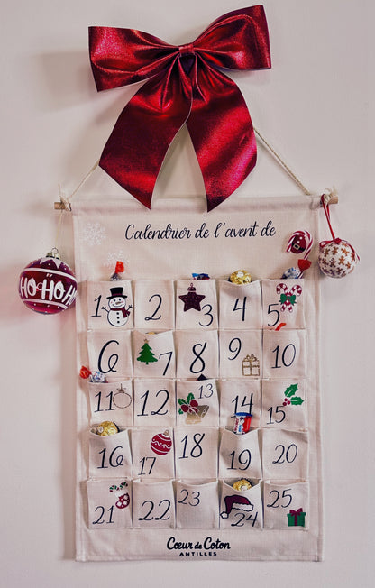 Calendrier de l'avent avec prénom à remplir